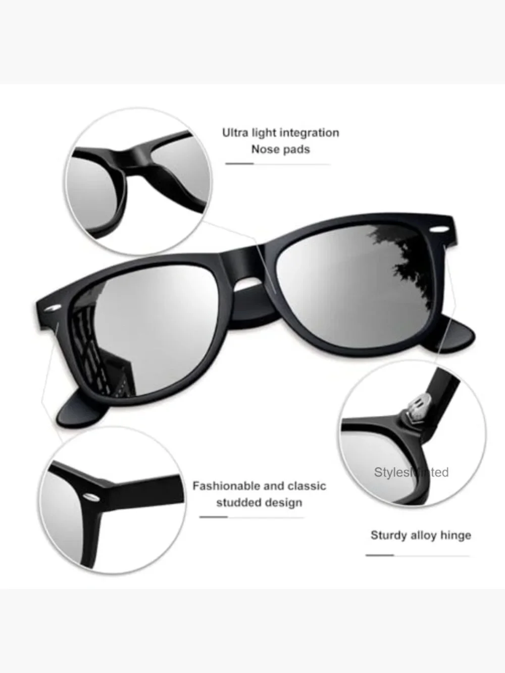 Square Polarized Sunglasses UV400 Classic Retro Trendy Sun Glasses